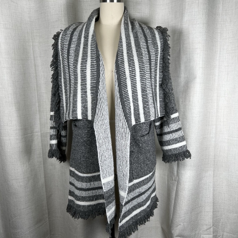 New! Saturday‎ Sunday Anthropologie Poncho Kimono One Size Grey Cardigan Sweater